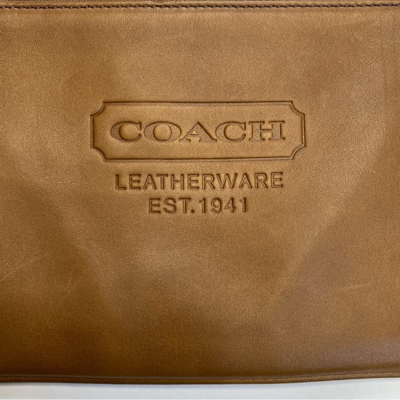 COACH Cognac Brown Smooth Natural Leather Corner Zip Wristlet NWOT - Picture 8 of 8